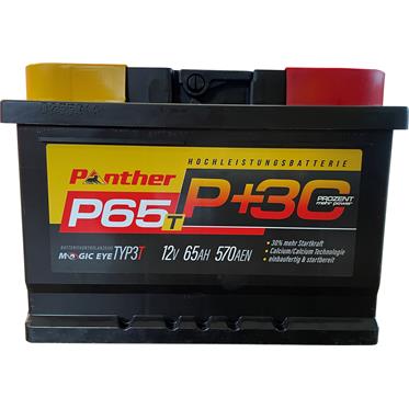 Panther Car +30% A+65 Typ III Autobatterie 12V 65Ah 570A