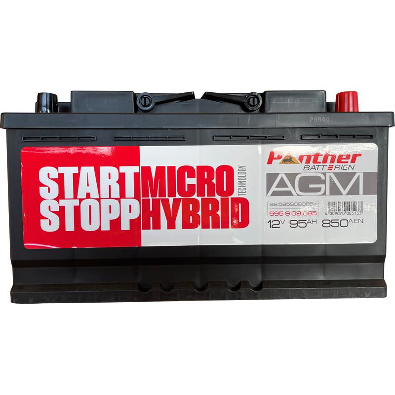 AGM Starterbatterie 12Volt 95 AH für Fahrzeuge mit Start/Stop Funktion